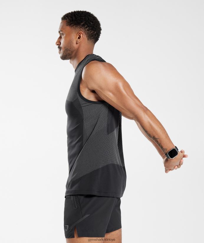 apeks dikişsiz tank erkeklerGymshark siyah/siluet grisi 02H048917
