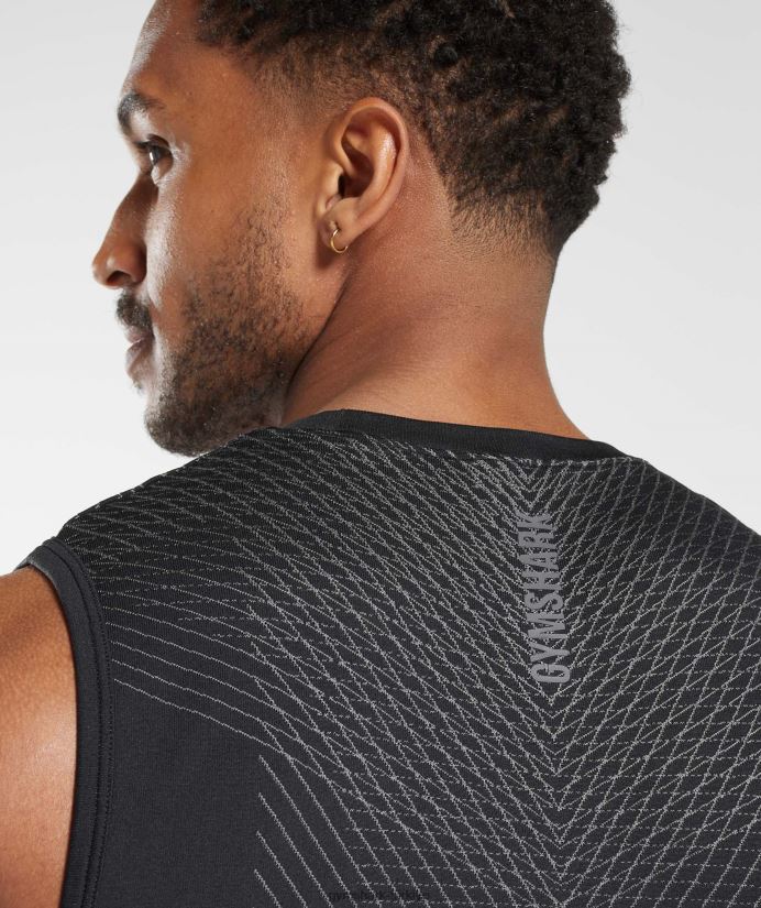 apeks dikişsiz tank erkeklerGymshark siyah/siluet grisi 02H048917