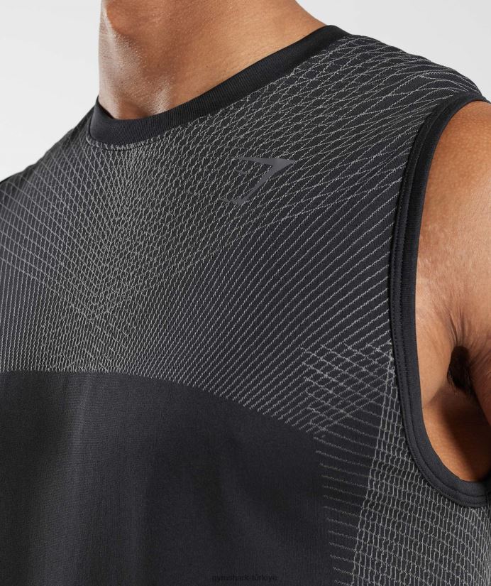 apeks dikişsiz tank erkeklerGymshark siyah/siluet grisi 02H048917