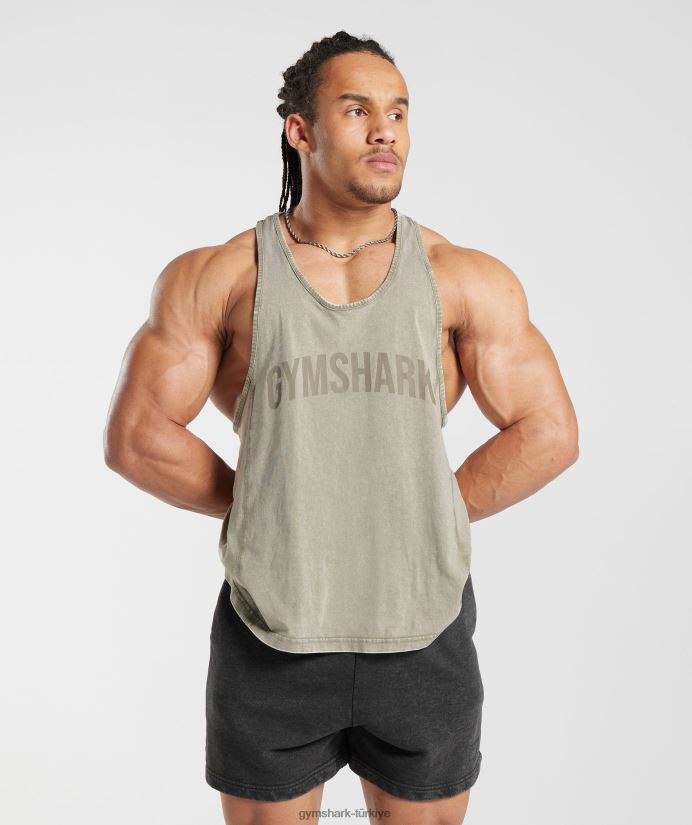 elektrikle yıkanmış kiriş erkeklerGymshark ekru kahverengi 02H048976