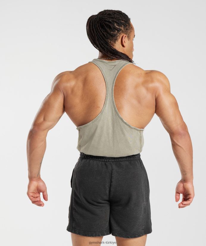 elektrikle yıkanmış kiriş erkeklerGymshark ekru kahverengi 02H048976