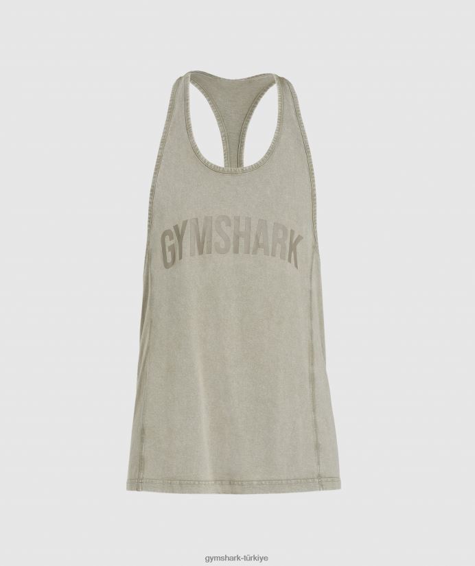 elektrikle yıkanmış kiriş erkeklerGymshark ekru kahverengi 02H048976