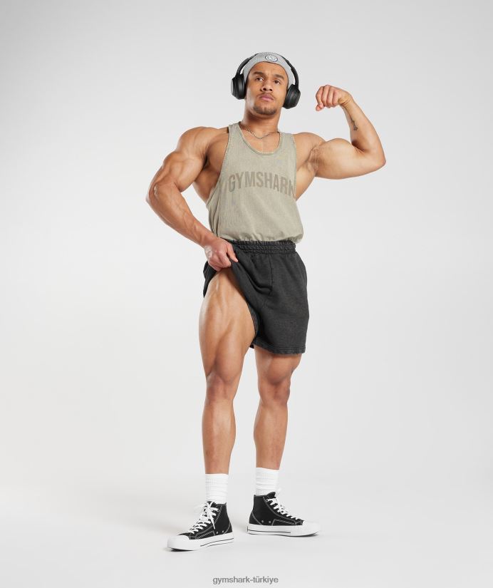 elektrikle yıkanmış kiriş erkeklerGymshark ekru kahverengi 02H048976