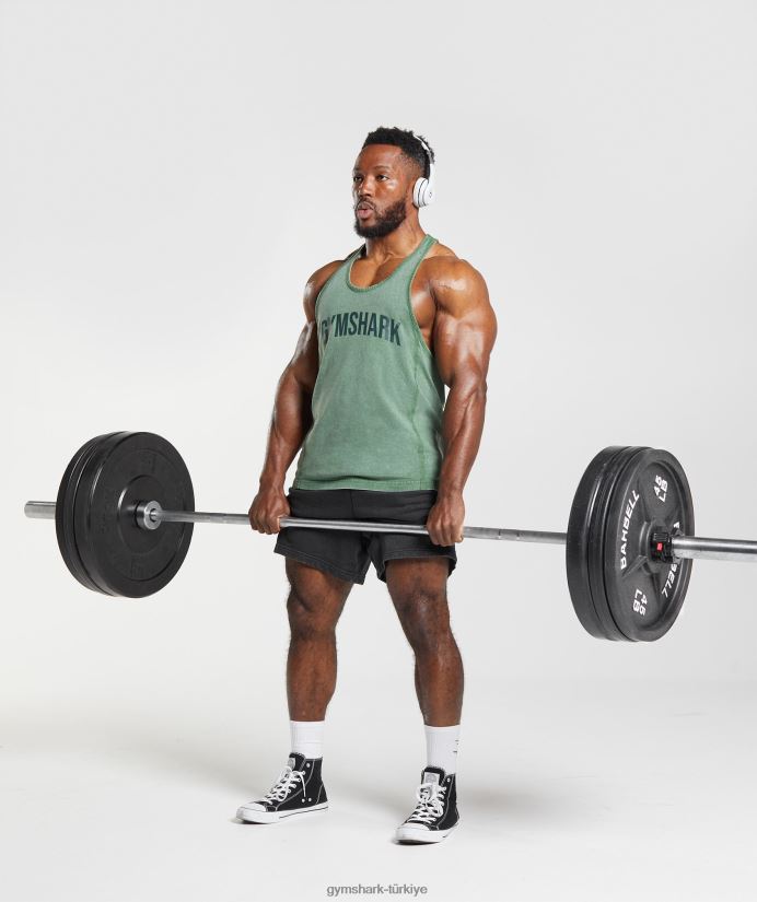 elektrikle yıkanmış kiriş erkeklerGymshark iguana yeşili 02H0481001