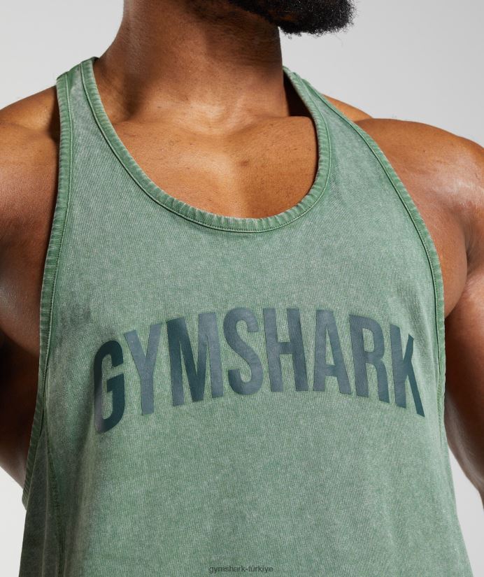elektrikle yıkanmış kiriş erkeklerGymshark iguana yeşili 02H0481001