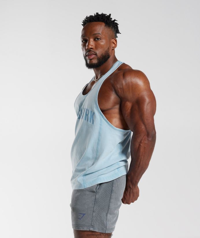 elektrikle yıkanmış kiriş erkeklerGymshark ozon mavisi 02H048982