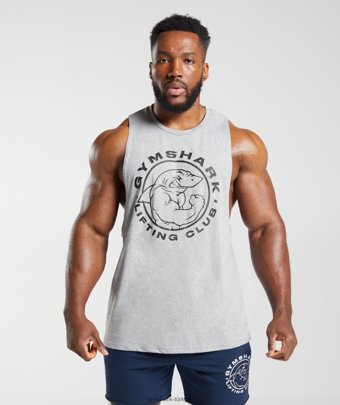 eski düşme kollu tank erkeklerGymshark açık gri çekirdekli marn 02H048952