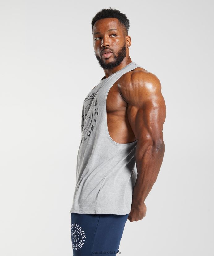 eski düşme kollu tank erkeklerGymshark açık gri çekirdekli marn 02H048952
