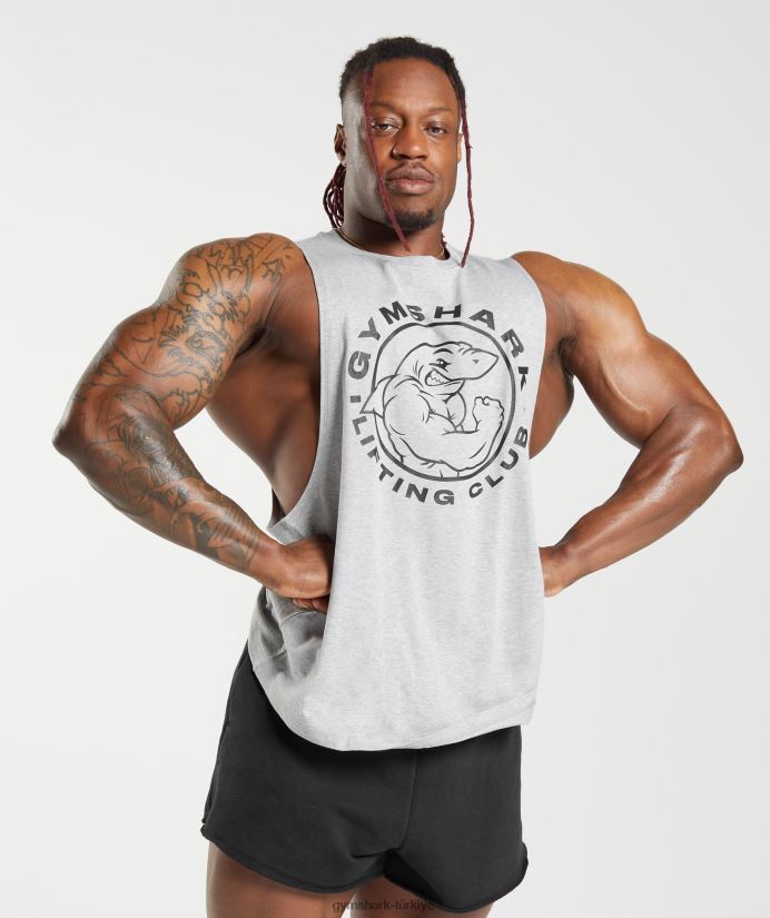 eski düşme kollu tank erkeklerGymshark açık gri marn 02H048932