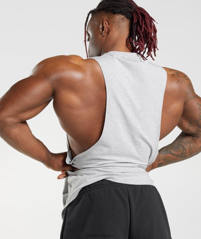 eski düşme kollu tank erkeklerGymshark açık gri marn 02H048932