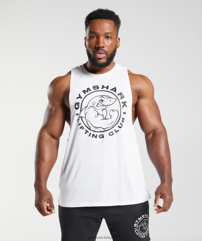 eski düşme kollu tank erkeklerGymshark beyaz 02H048935