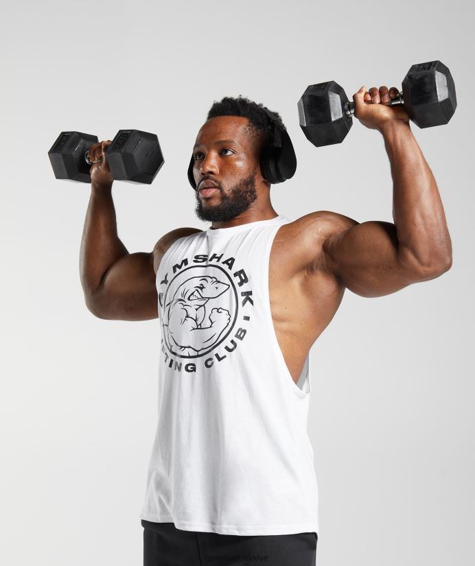 eski düşme kollu tank erkeklerGymshark beyaz 02H048935