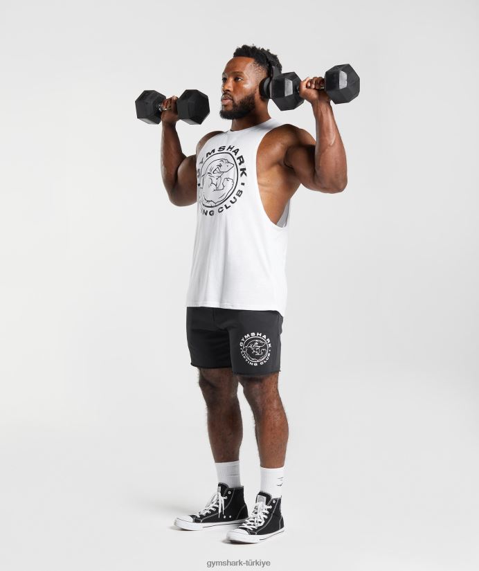 eski düşme kollu tank erkeklerGymshark beyaz 02H048935