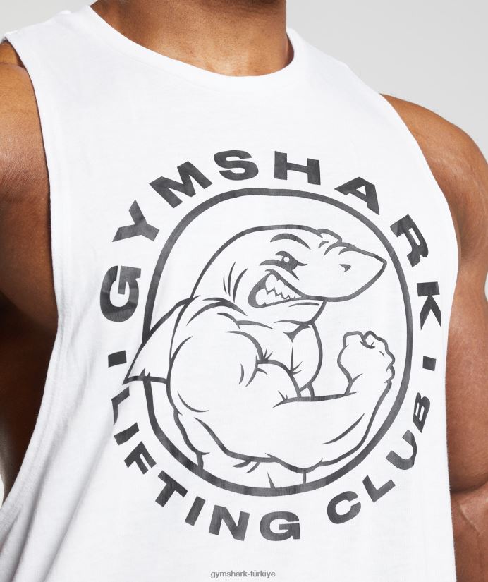 eski düşme kollu tank erkeklerGymshark beyaz 02H048935