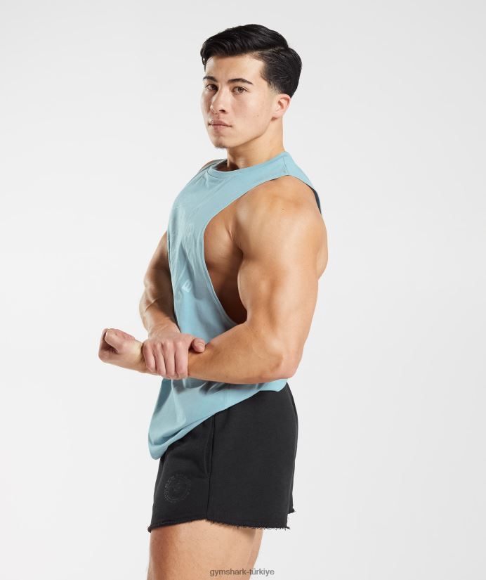 eski düşme kollu tank erkeklerGymshark buzdağı mavisi 02H048956