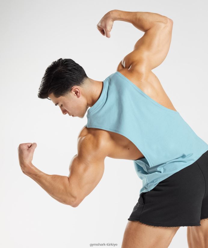 eski düşme kollu tank erkeklerGymshark buzdağı mavisi 02H048956