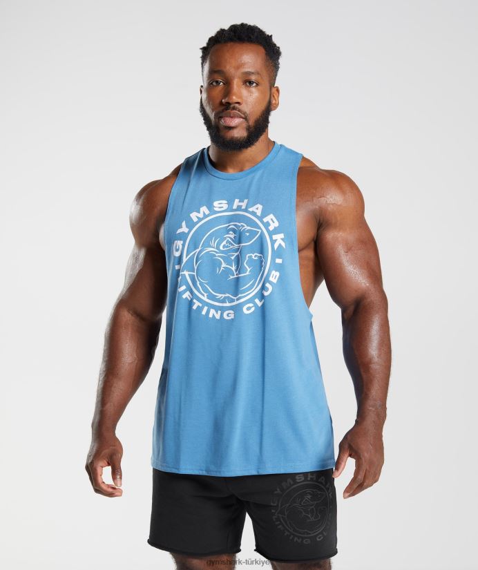 eski düşme kollu tank erkeklerGymshark kıyı mavisi 02H048958