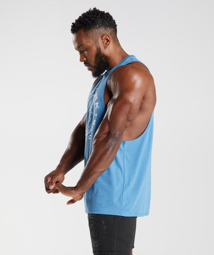 eski düşme kollu tank erkeklerGymshark kıyı mavisi 02H048958