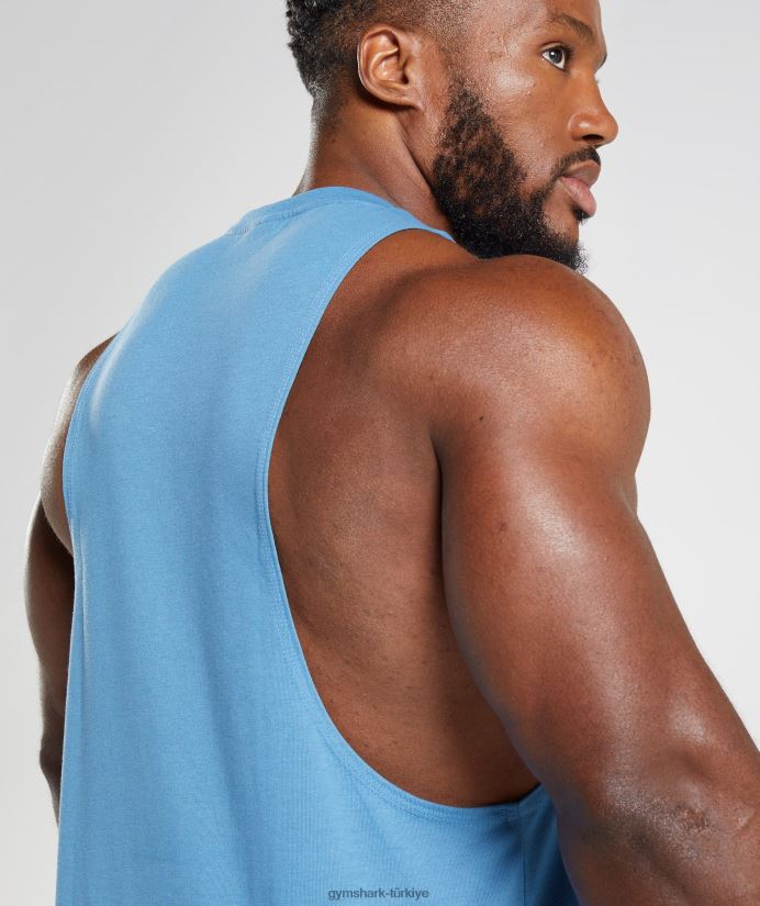 eski düşme kollu tank erkeklerGymshark kıyı mavisi 02H048958