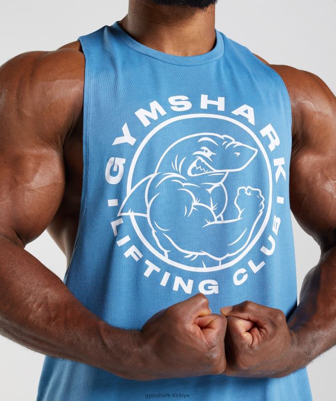 eski düşme kollu tank erkeklerGymshark kıyı mavisi 02H048958