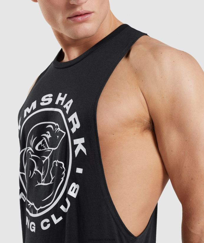 eski düşme kollu tank erkeklerGymshark siyah 02H048923