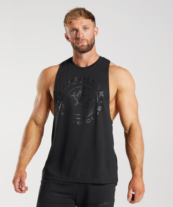 eski düşme kollu tank erkeklerGymshark siyah 02H048944