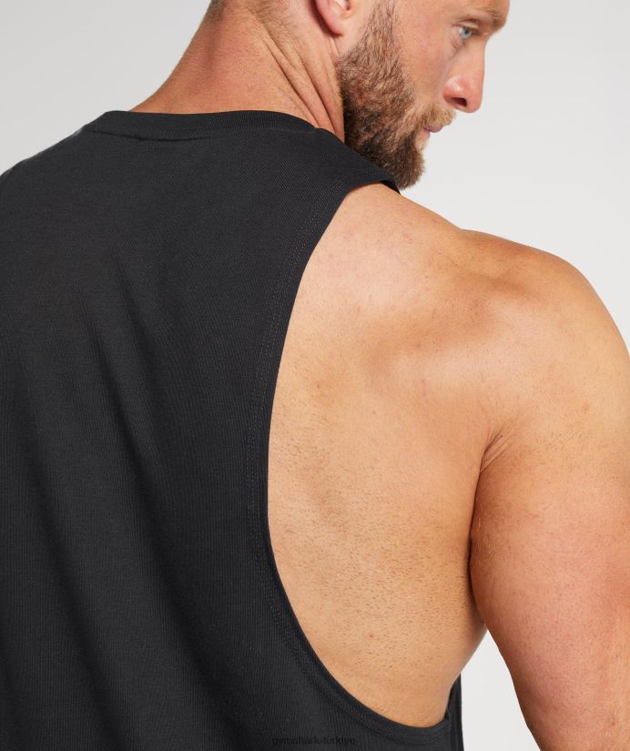 eski düşme kollu tank erkeklerGymshark siyah 02H048944