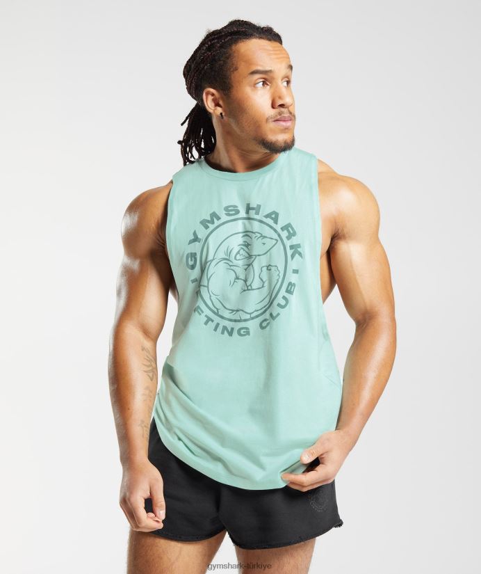eski düşme kollu tank erkeklerGymshark su yeşili 02H048964