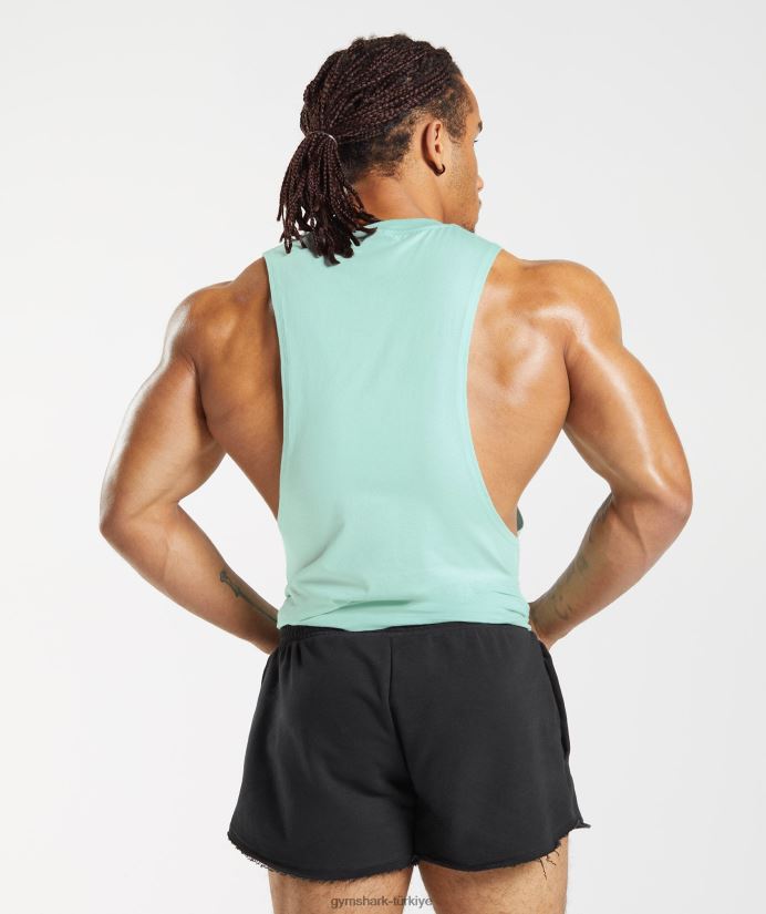 eski düşme kollu tank erkeklerGymshark su yeşili 02H048964