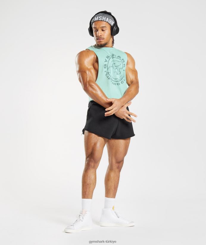 eski düşme kollu tank erkeklerGymshark su yeşili 02H048964
