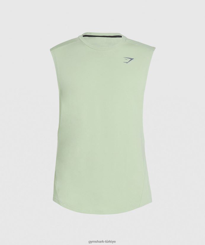 kalın açılan kollu tank erkeklerGymshark bitki örtüsü yeşil 02H048912