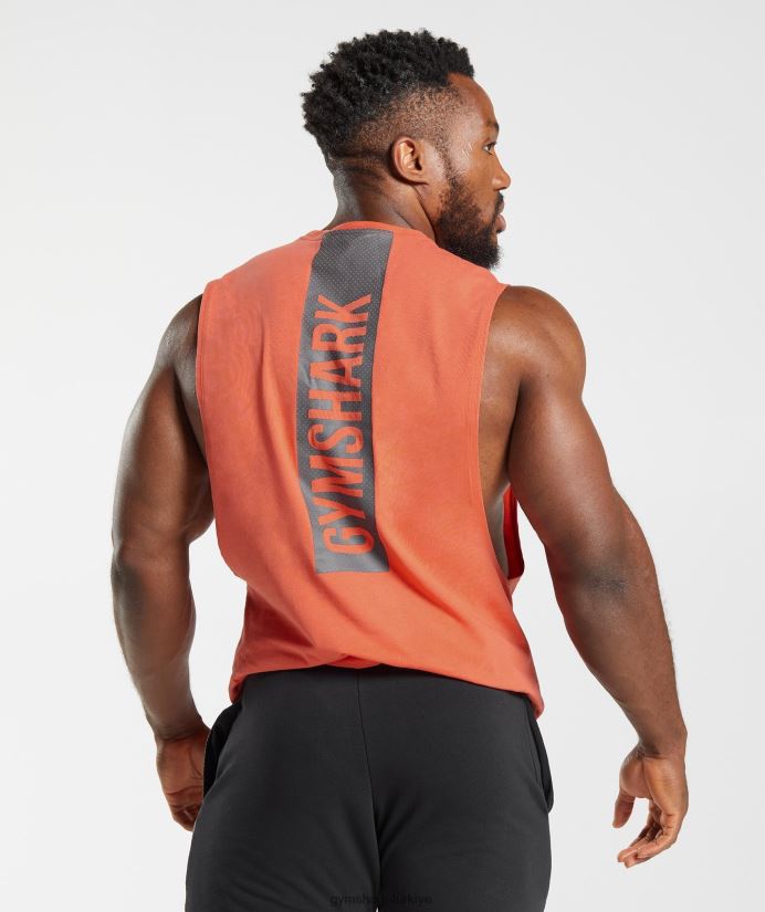 kalın açılan kollu tank erkeklerGymshark havacılık turuncu 02H048921
