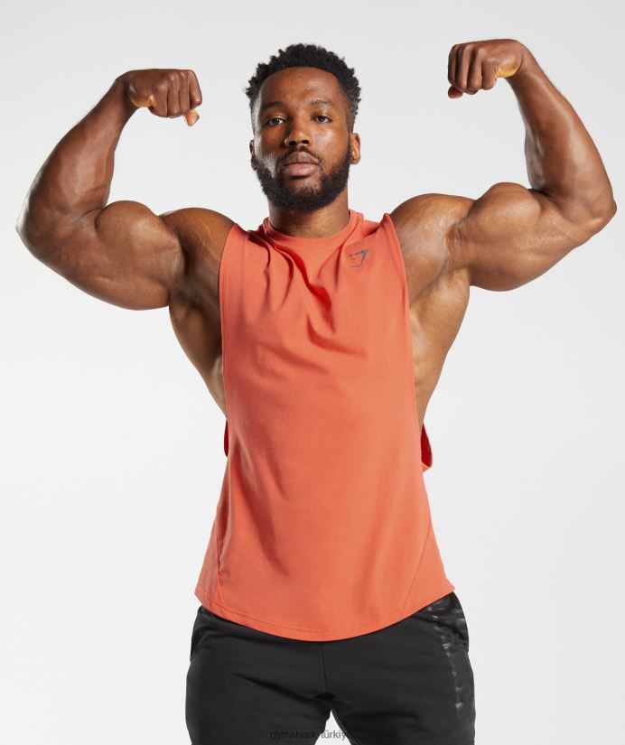 kalın açılan kollu tank erkeklerGymshark havacılık turuncu 02H048921