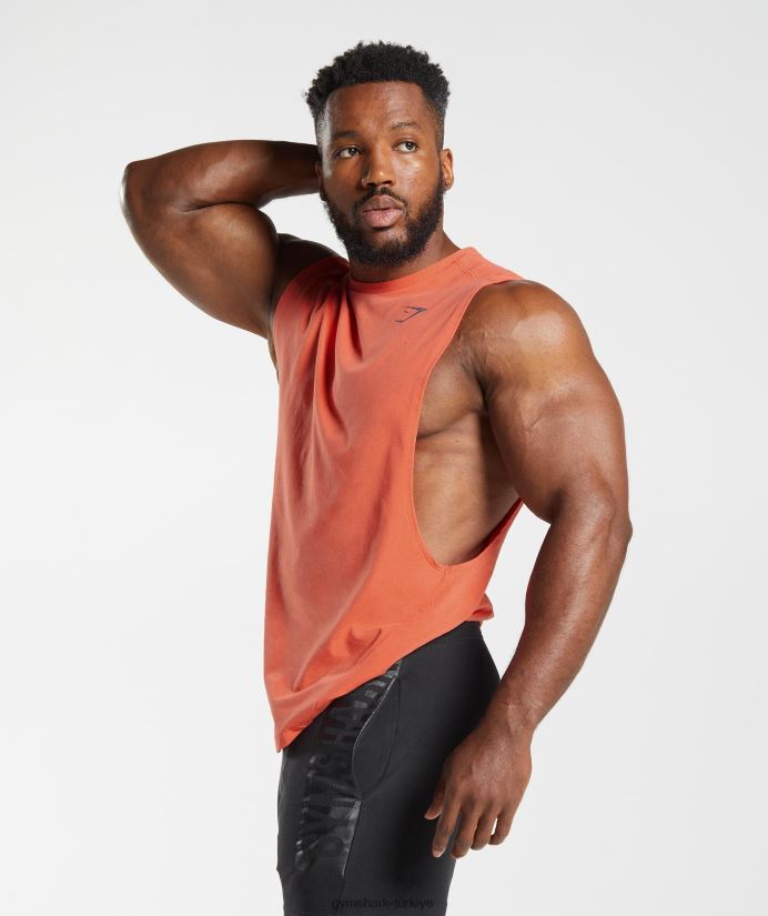 kalın açılan kollu tank erkeklerGymshark havacılık turuncu 02H048921