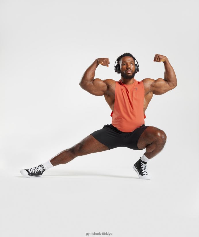 kalın açılan kollu tank erkeklerGymshark havacılık turuncu 02H048921