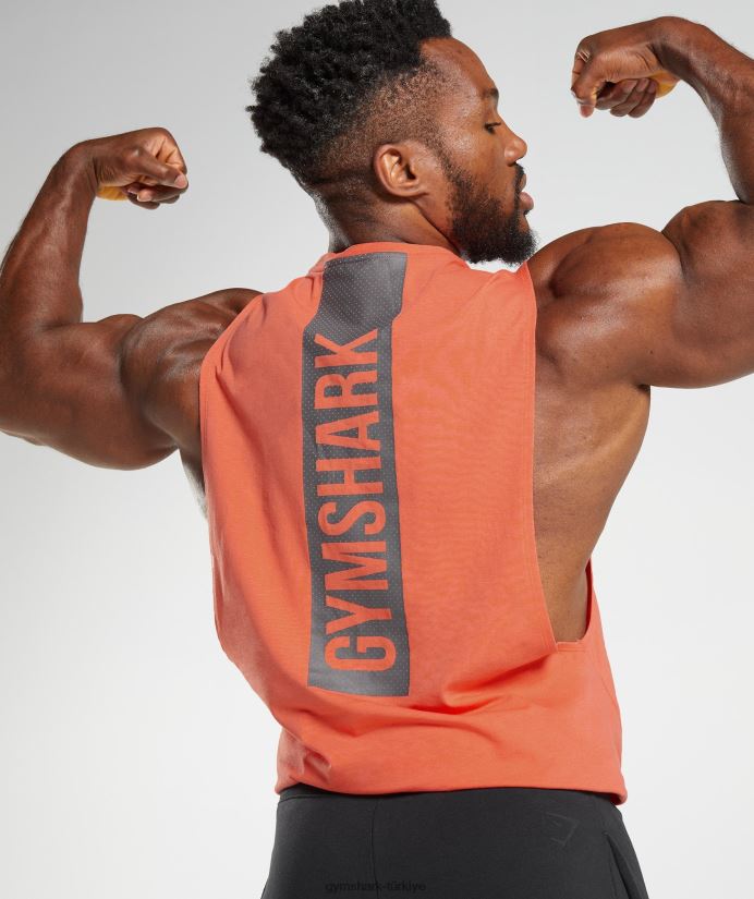 kalın açılan kollu tank erkeklerGymshark havacılık turuncu 02H048921