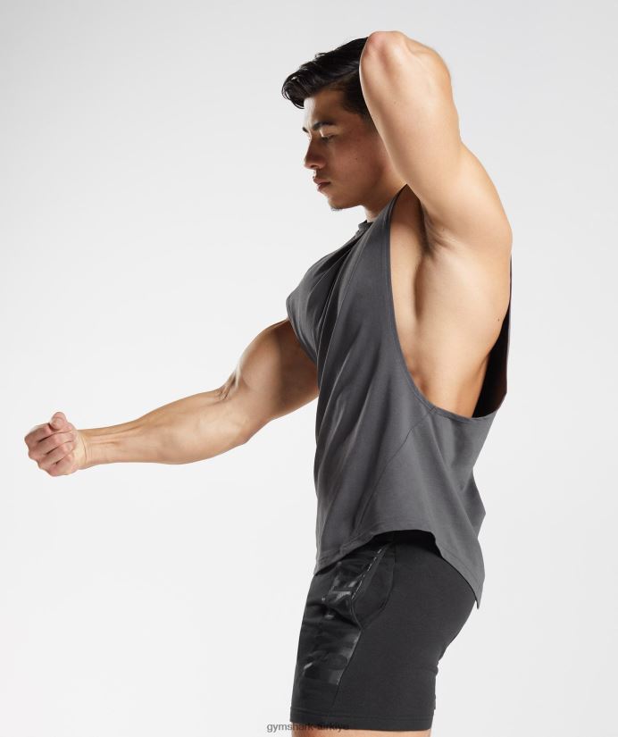 kalın açılan kollu tank erkeklerGymshark siluet gri 02H048882