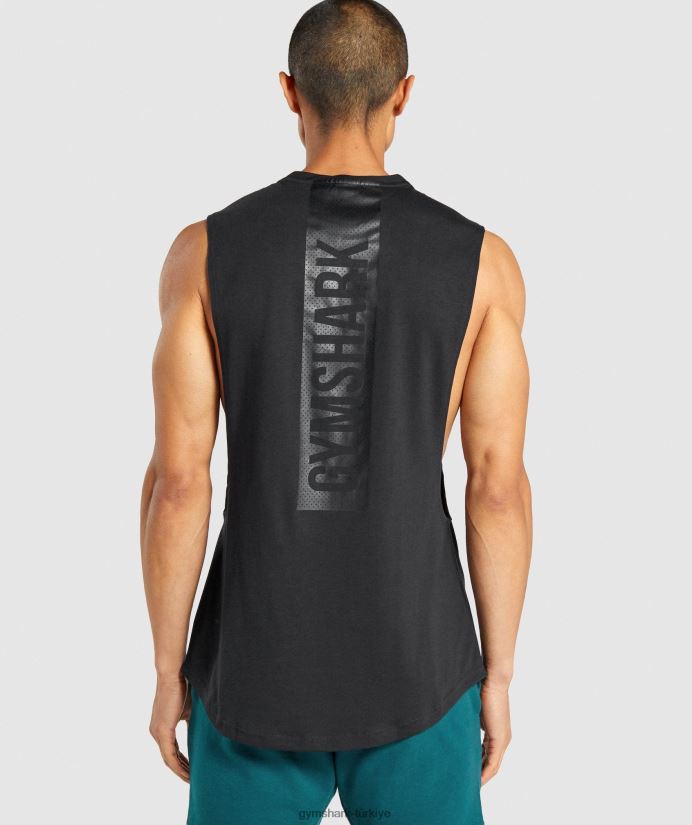 kalın açılan kollu tank erkeklerGymshark siyah 02H048890
