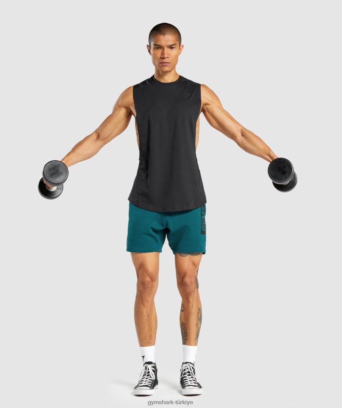 kalın açılan kollu tank erkeklerGymshark siyah 02H048890