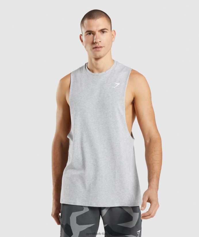 kritik 2.0 düşme kollu tank erkeklerGymshark açık gri marn 02H048887