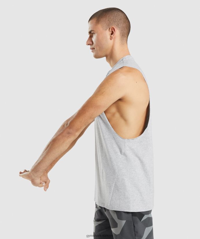 kritik 2.0 düşme kollu tank erkeklerGymshark açık gri marn 02H048887