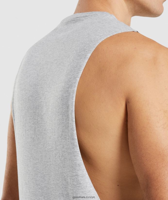 kritik 2.0 düşme kollu tank erkeklerGymshark açık gri marn 02H048887