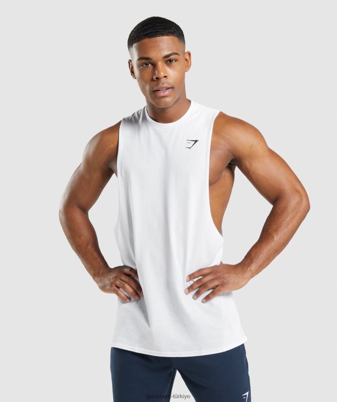 kritik 2.0 düşme kollu tank erkeklerGymshark beyaz 02H048901