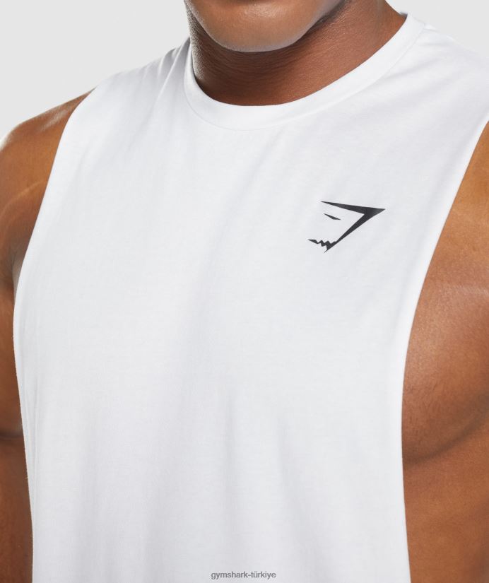 kritik 2.0 düşme kollu tank erkeklerGymshark beyaz 02H048901