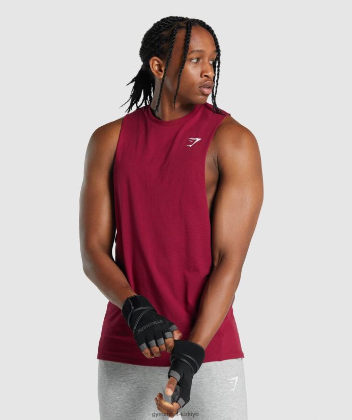 kritik 2.0 düşme kollu tank erkeklerGymshark bordo 02H048961