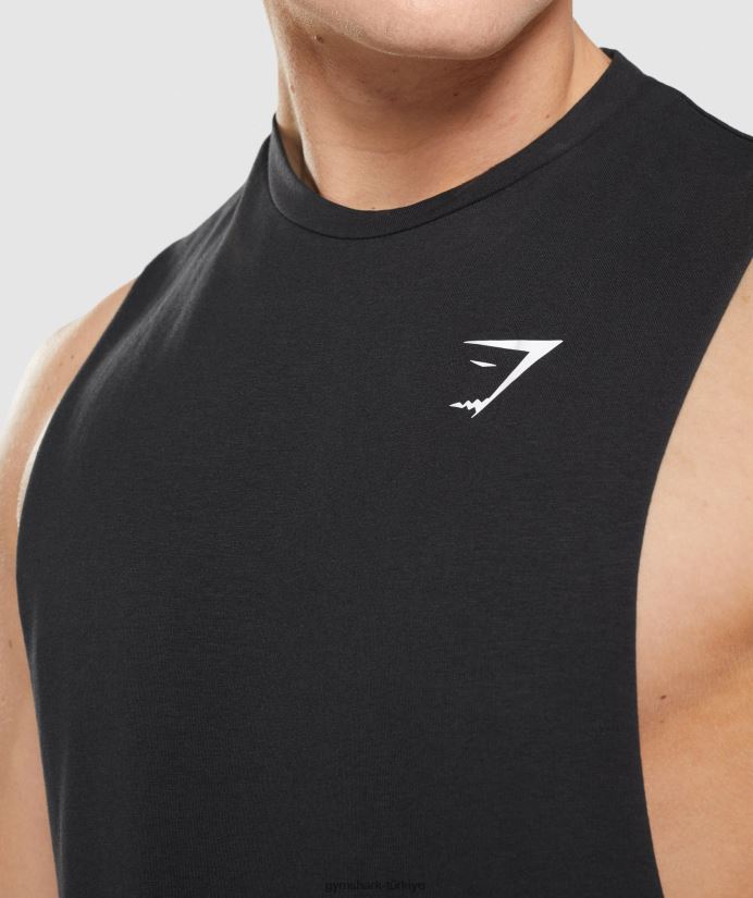 kritik 2.0 düşme kollu tank erkeklerGymshark siyah 02H048918