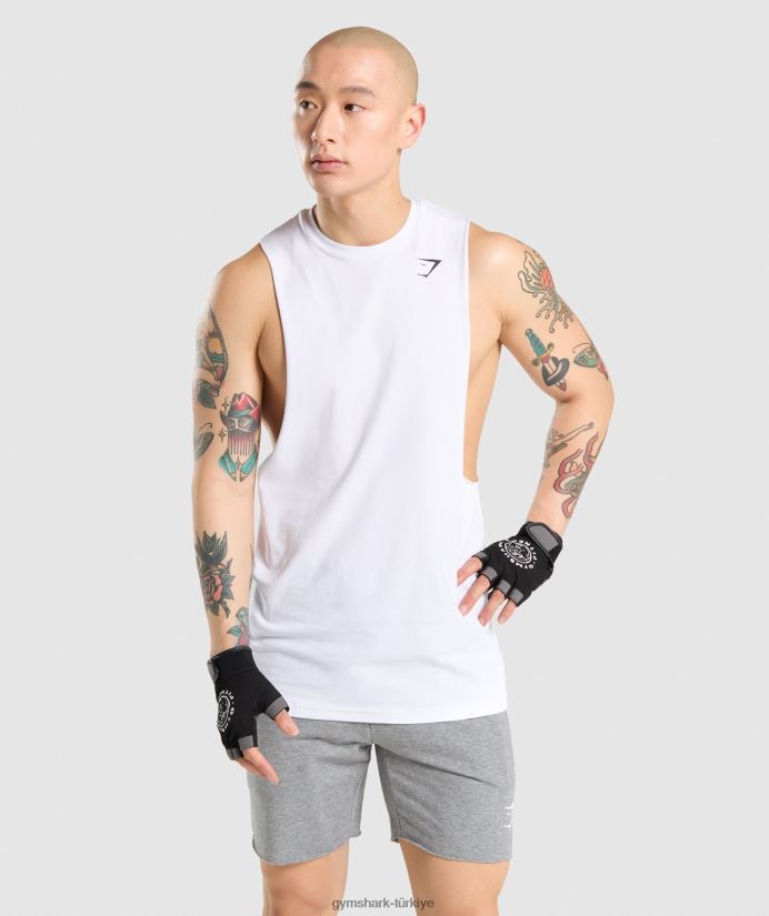 kritik düşme kollu tank erkeklerGymshark beyaz 02H048936