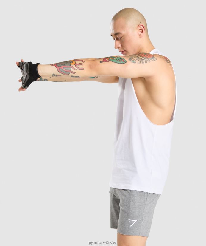 kritik düşme kollu tank erkeklerGymshark beyaz 02H048936