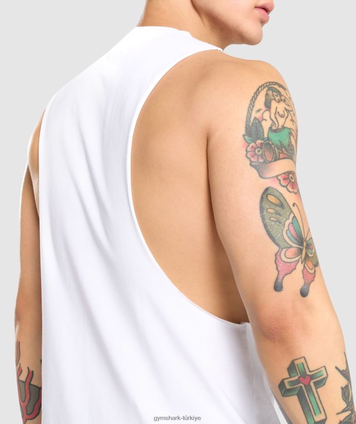 kritik düşme kollu tank erkeklerGymshark beyaz 02H048936