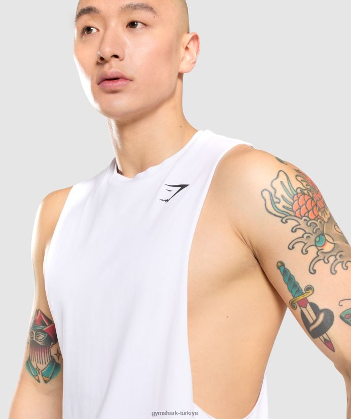 kritik düşme kollu tank erkeklerGymshark beyaz 02H048936